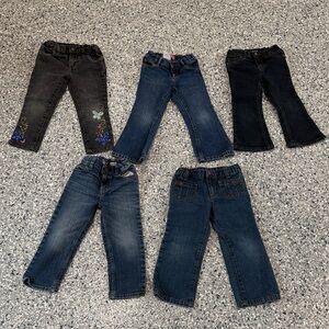 3T Girls Blue Denim Jeans Bundle - 5 pairs